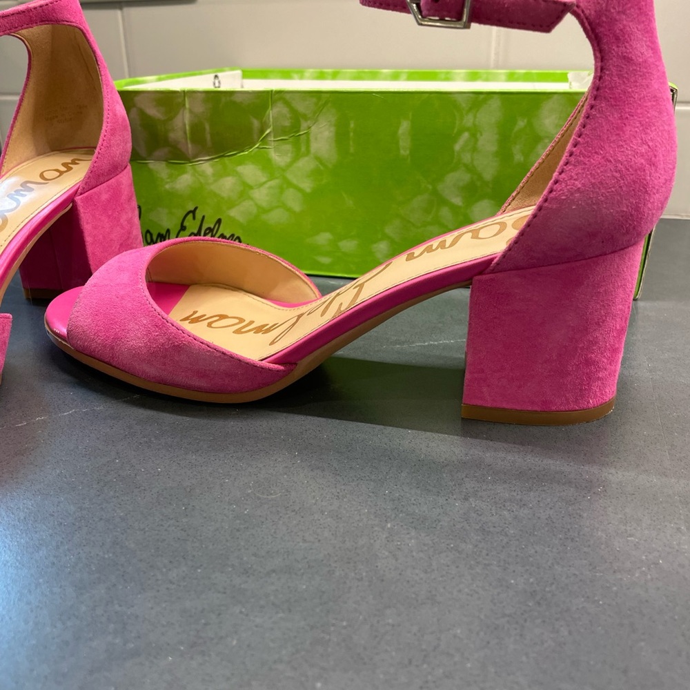 Sam Edelman Susie Hot Pink Suede block heels